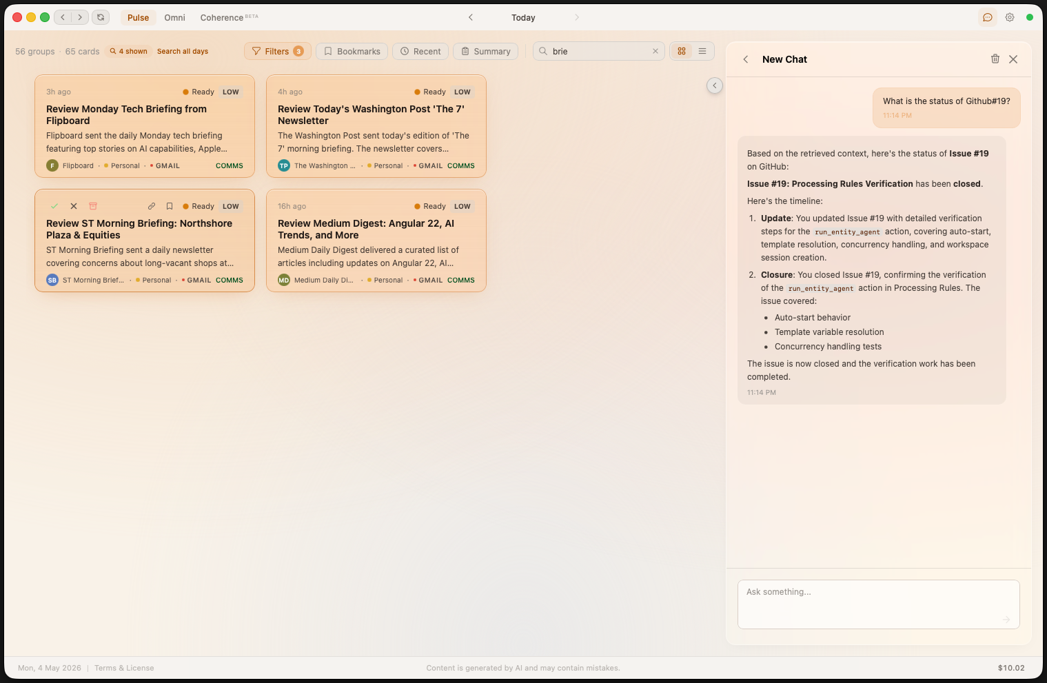 Laya chat with semantic search — ask natural language questions about your data